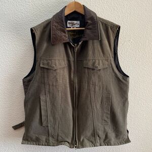The Colorado Saddlery Co Canvas Leather Trim Vest Jacket Large Western Cowboy